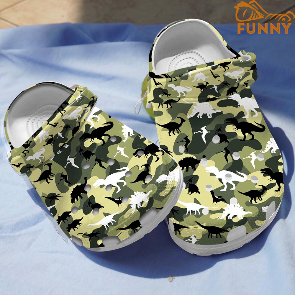 Camo Dinosaur Crocs