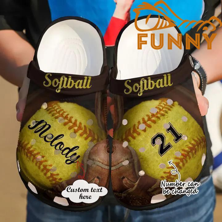 Custom Name Softball I Love Crocs, Women For Men