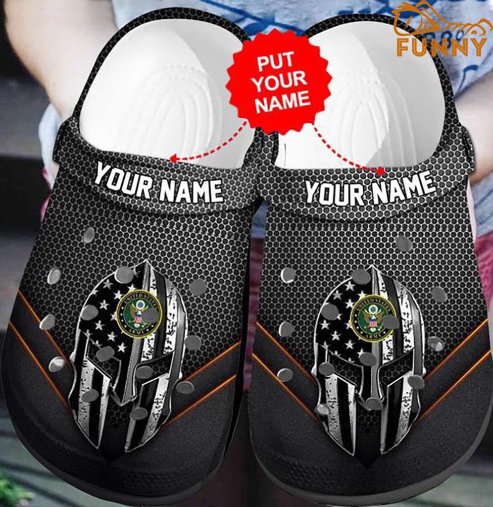 Custom US Army America Helmet Veteran Crocs