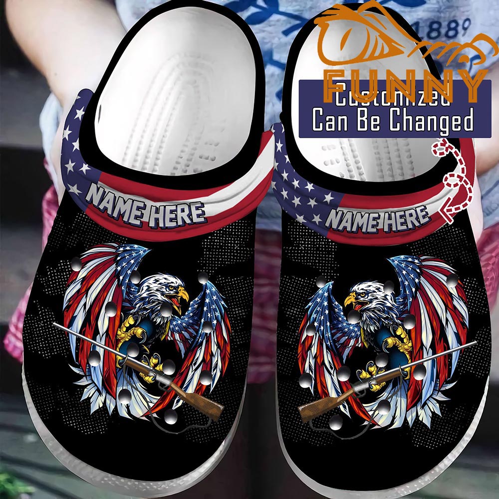 Customized Eagle Flag Veteran Crocs