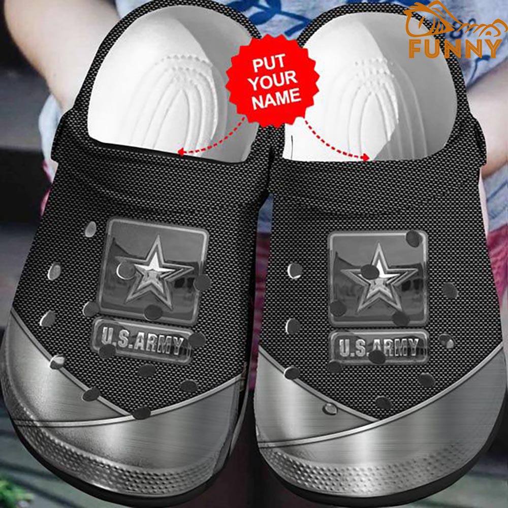 Customized US Army Grey Crocs