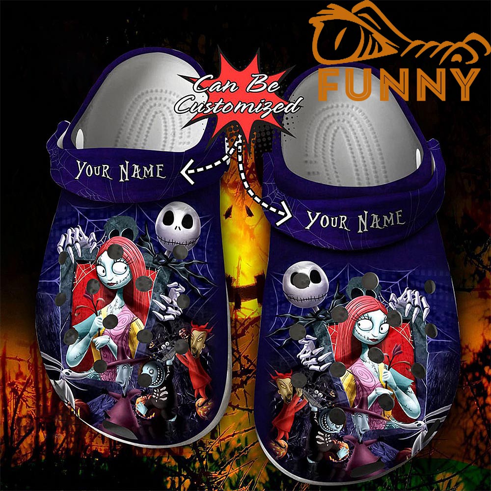 Nightmare Before Jack And Sally Spiderweb Halloween Crocs