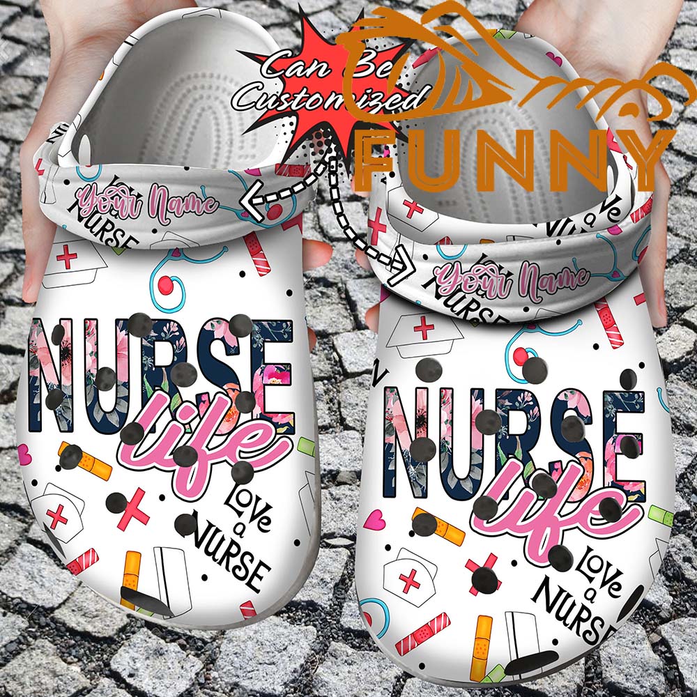 Nurse Love Life White Crocs Classic Clog