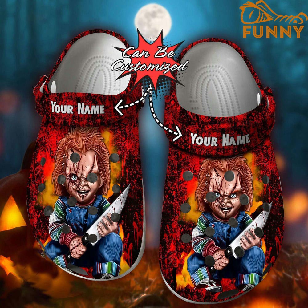 Personalized Chucky Wanna Play Crocs Halloween