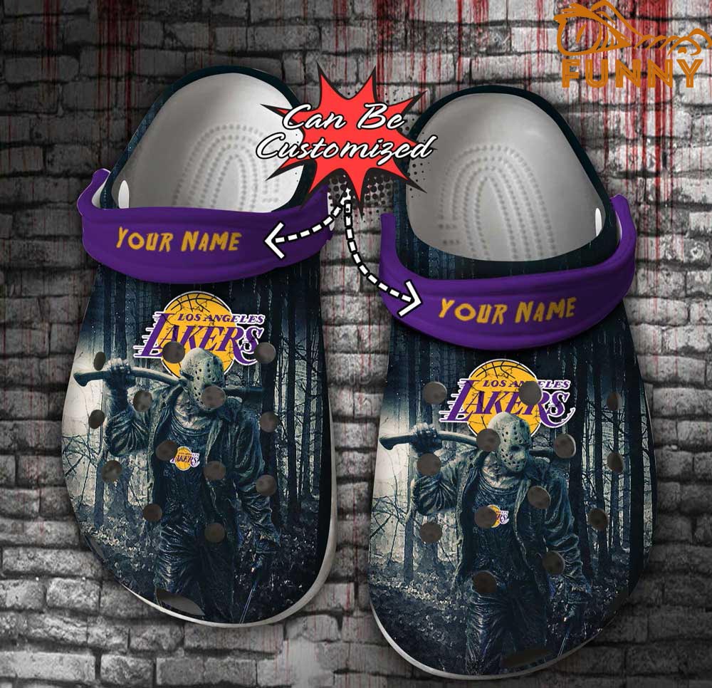 Personalized Los Angeles Lakers Clog Shoes, Friday The 13th