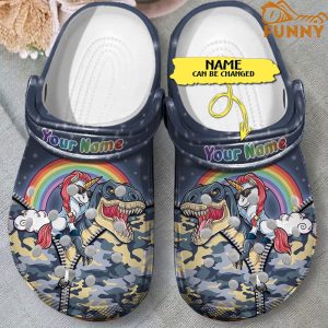 Unicorn Riding Dino Crocs