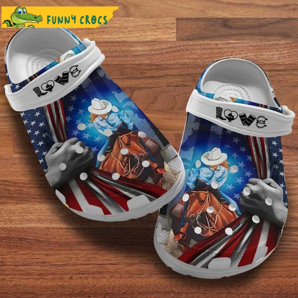 American Flagg 4Th Of July Horse Crocs