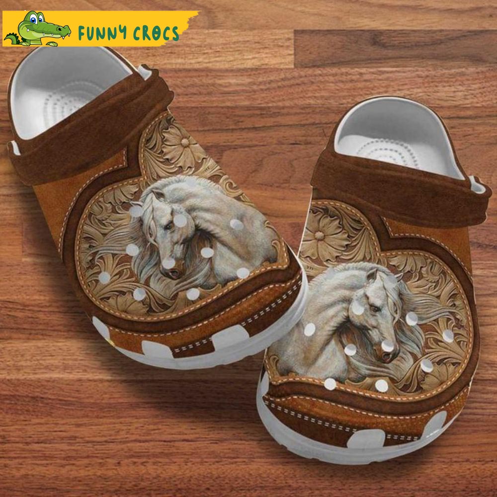 Beautiful White Horse Crocs