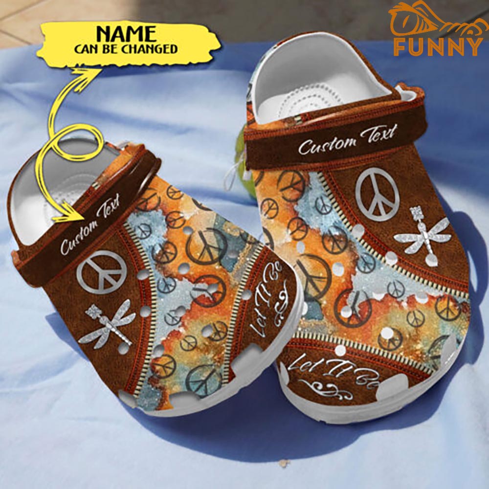 Customized Let it be Hippie Crocs