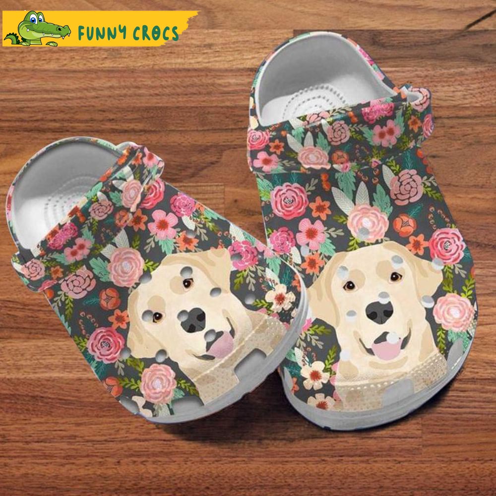 Floral Labrador Dog Art Crocs