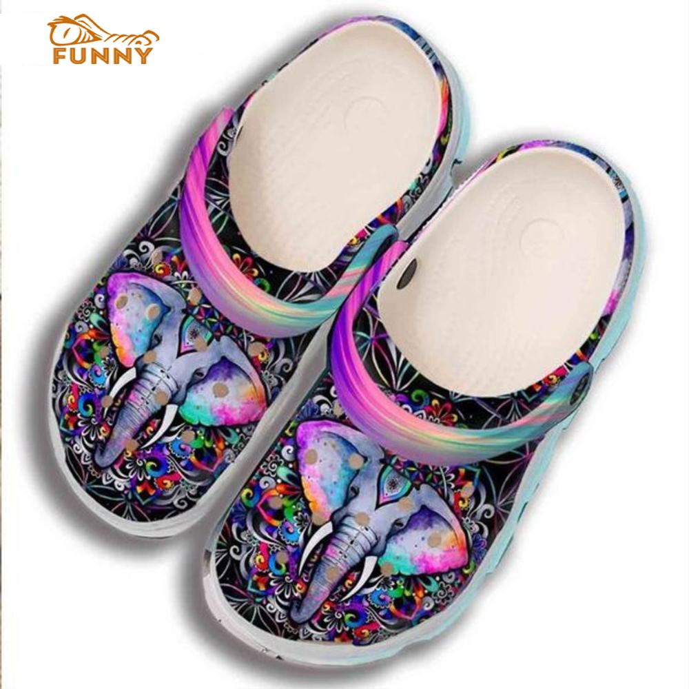 Funny Colorful Elephant Crocs