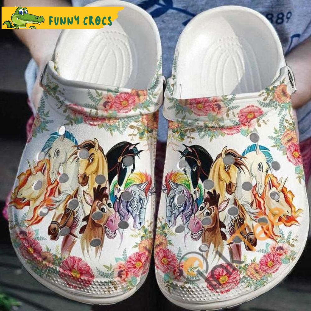 Funny Colorful Horse Crocs