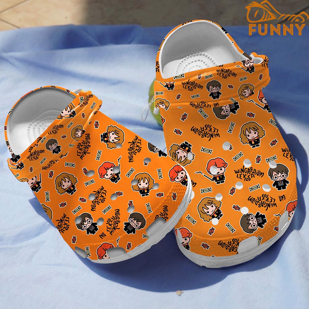 Harry Potter Pattern Orange Crocs