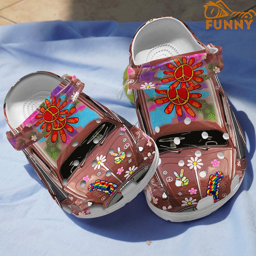 Hippie Car Flower Crocs