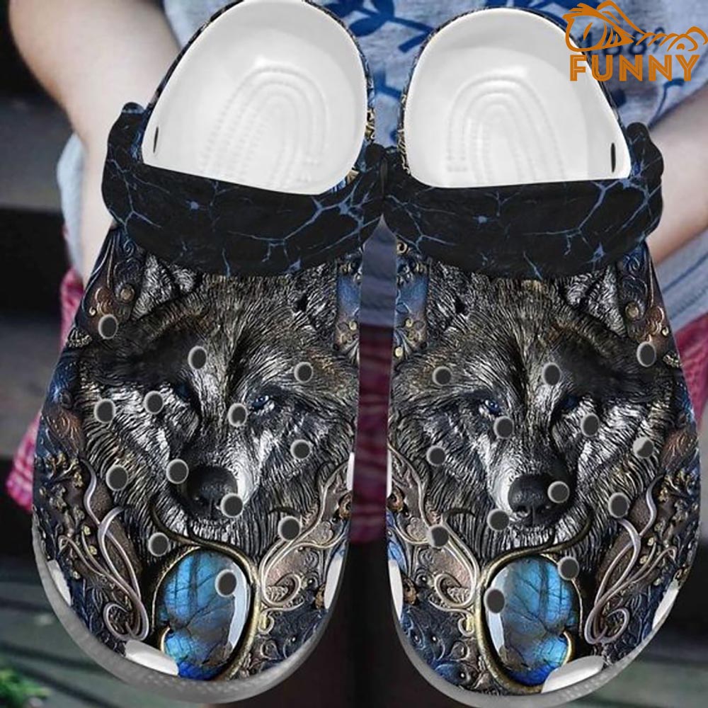 Iron Blue Stones Wolf Crocs