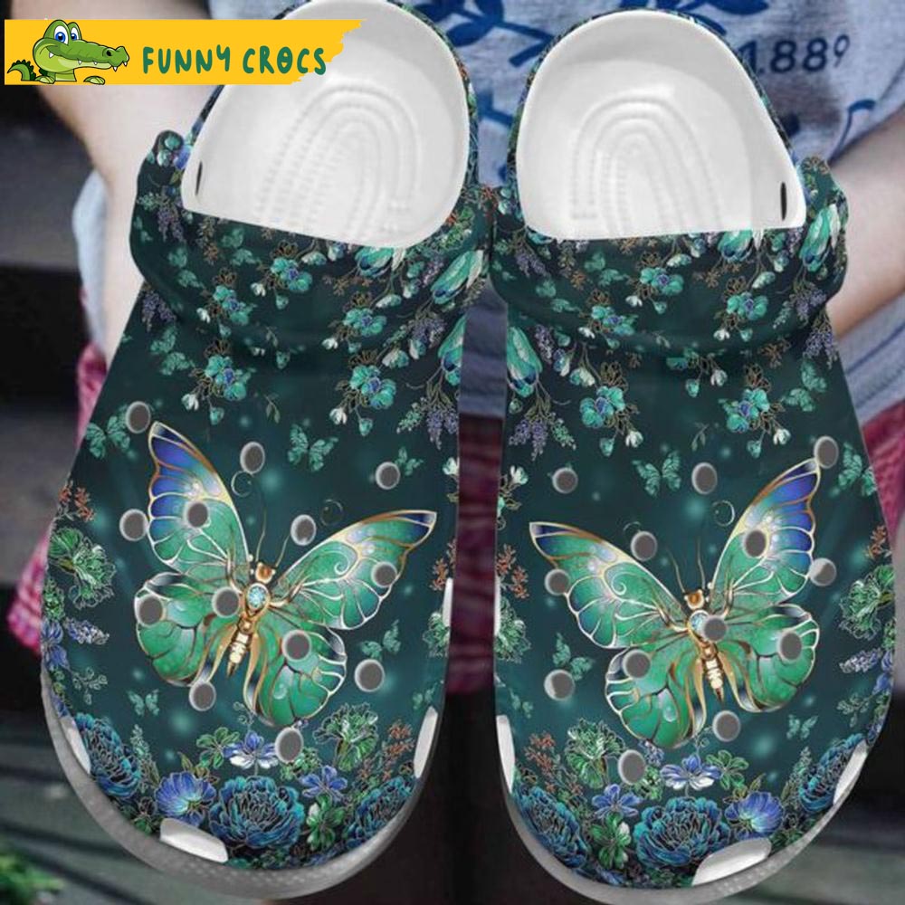 Magical Green Butterfly Crocs