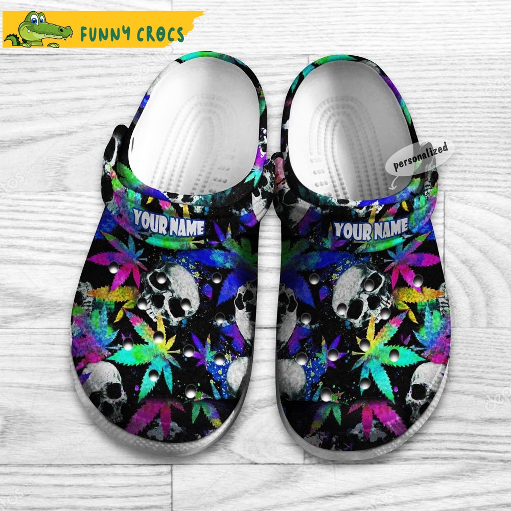 Colorful Skull Cannabis Crocs