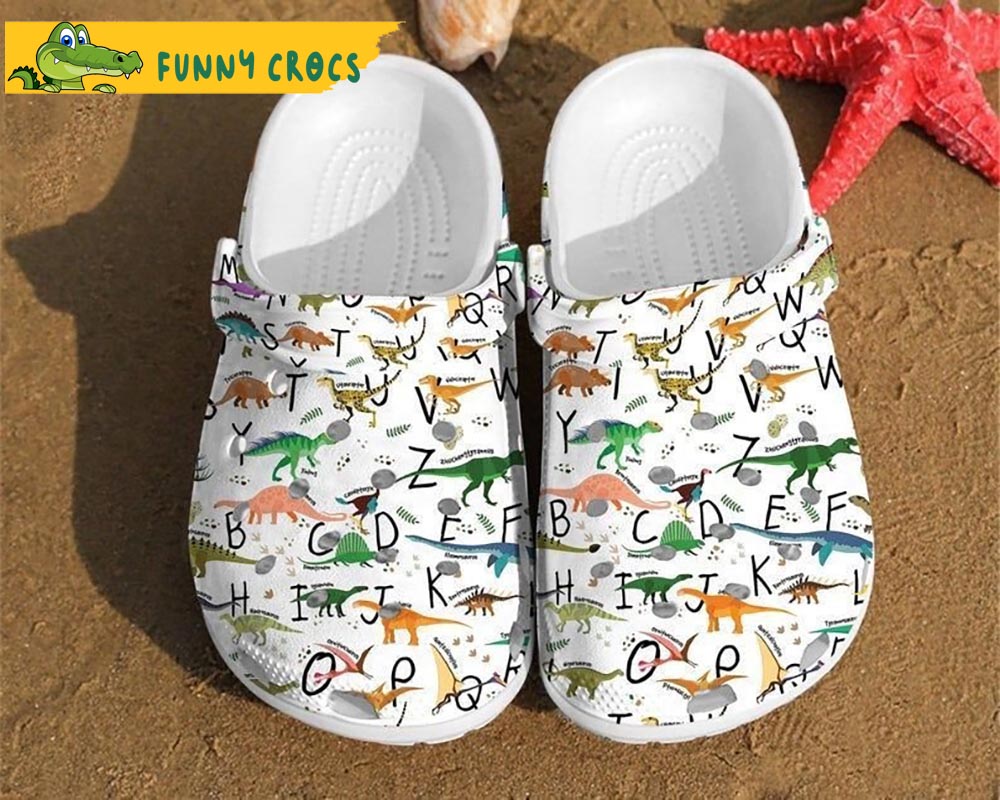 Dinosaur Alphabet Pattern Jurassic Park Crocs