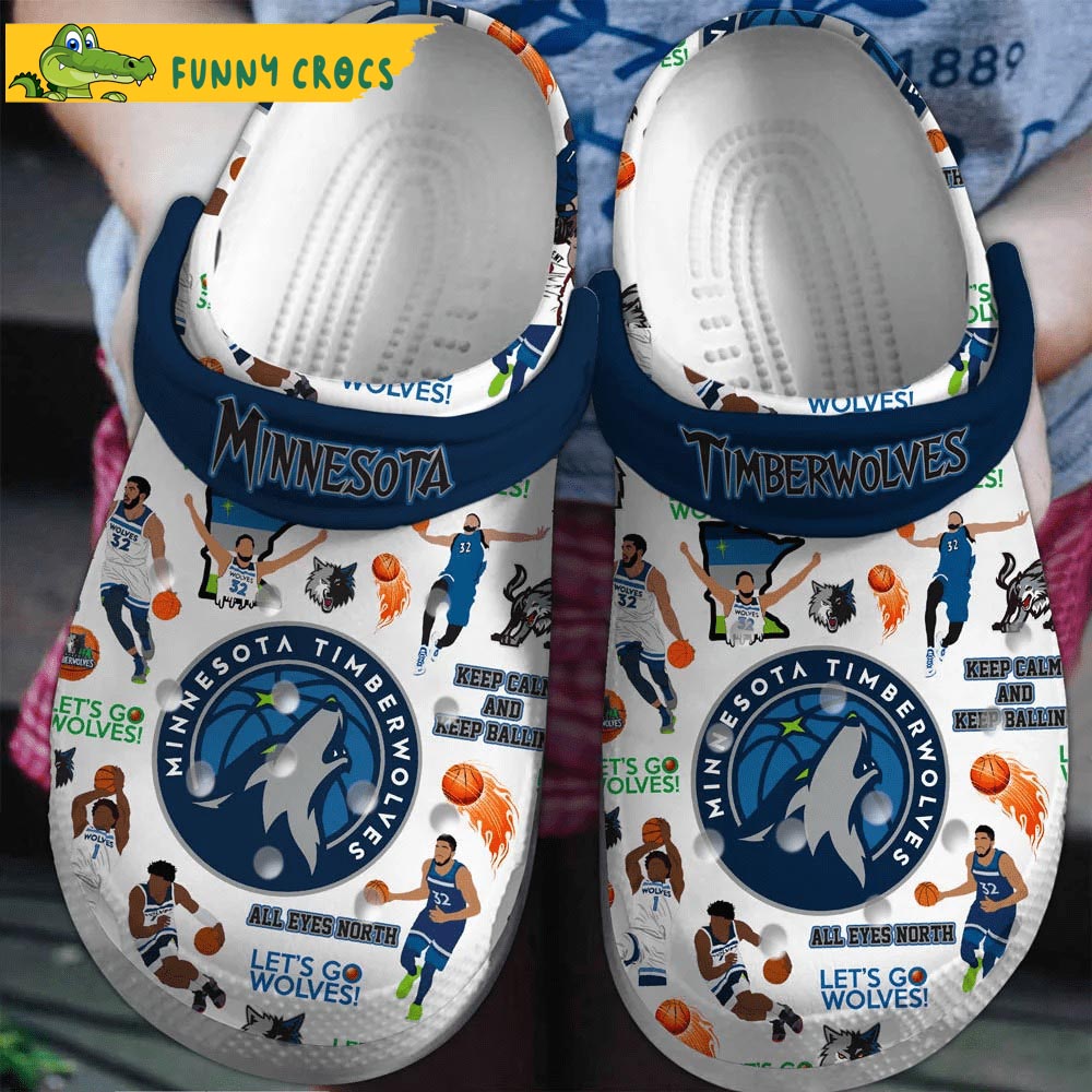 Minnesota Timberwolves NBA White Crocs Clog Shoes