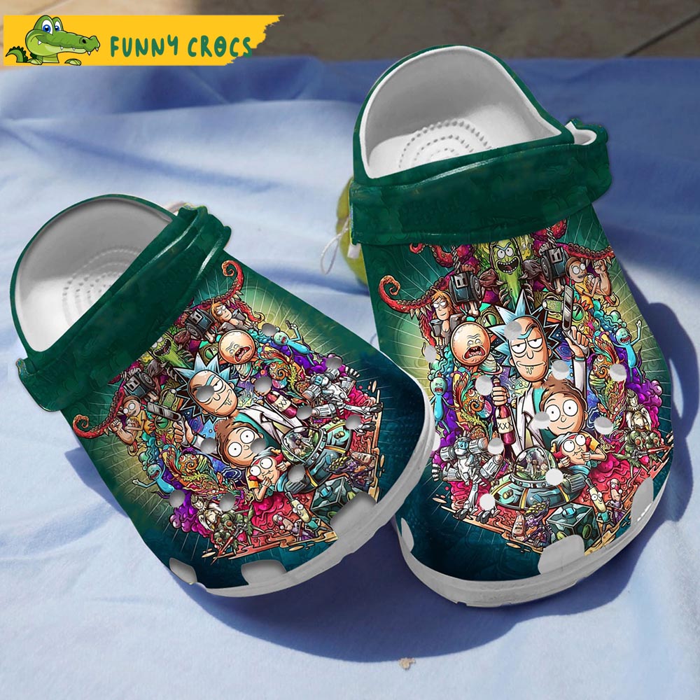 Rick And Morty Pattern Crocs Slippers