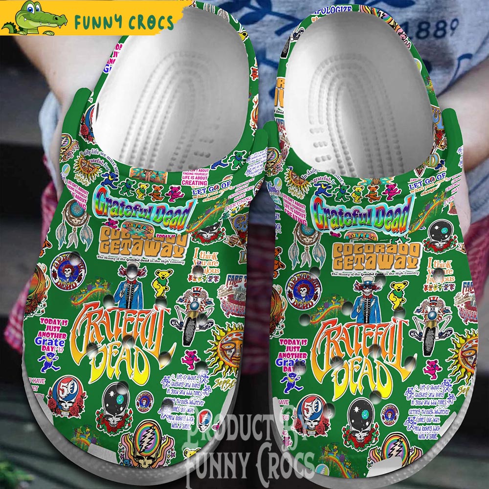 50 Anniversary Grateful Dead Green Crocs