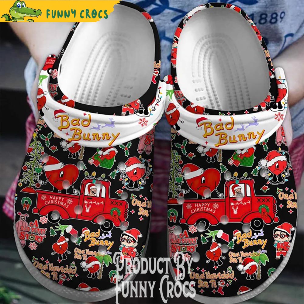 Bad Bunny Truck Christmas Black Crocs