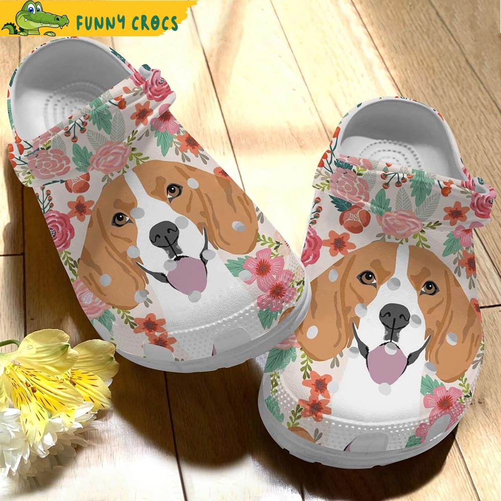 Beagle Floral Crocs