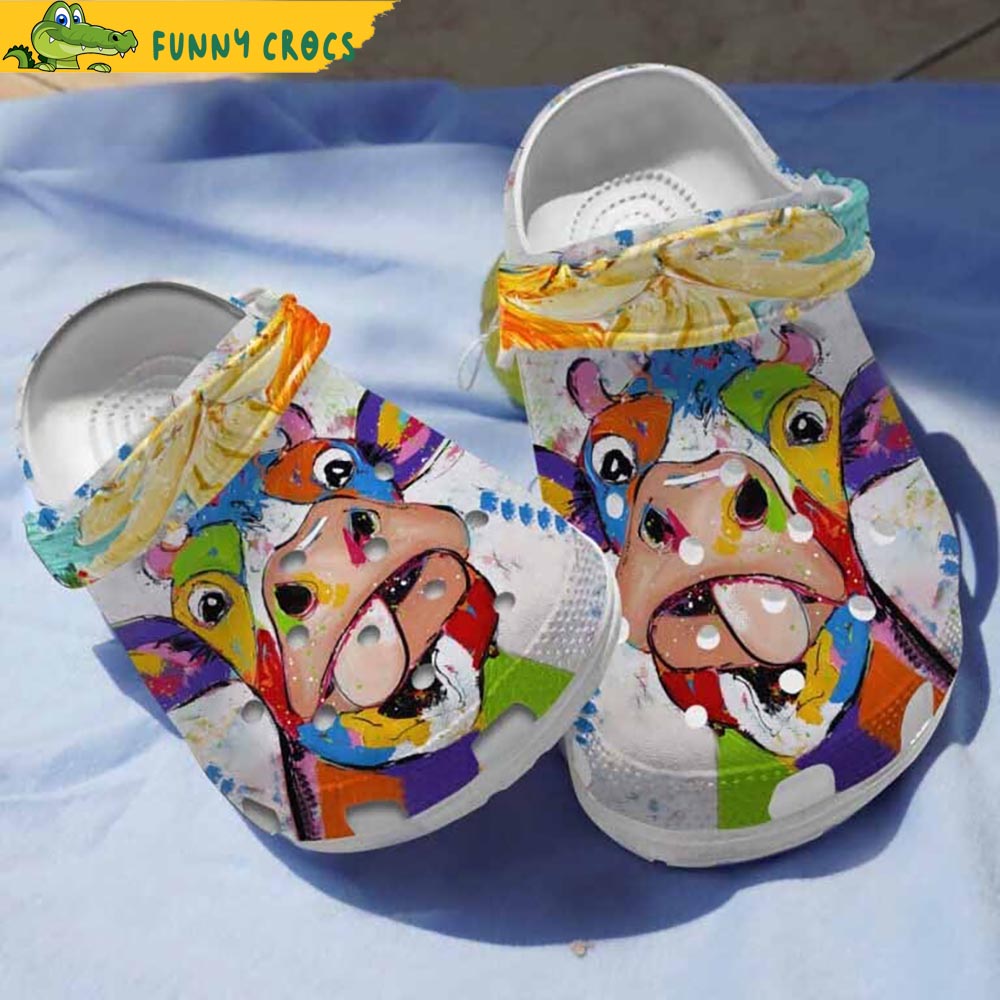 Colorful Cattle Cow Crocs Clog Shoes