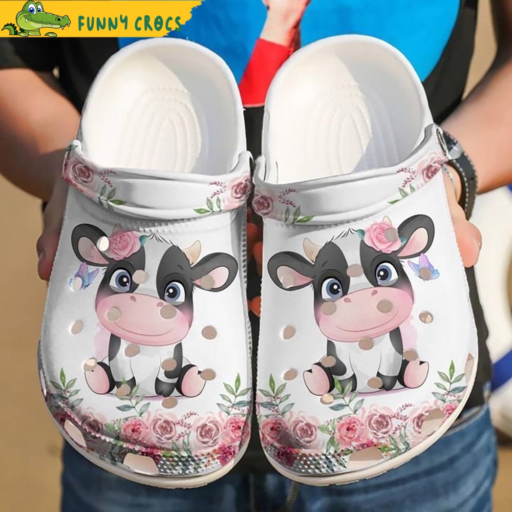 Cow Puppy Floral Crocs