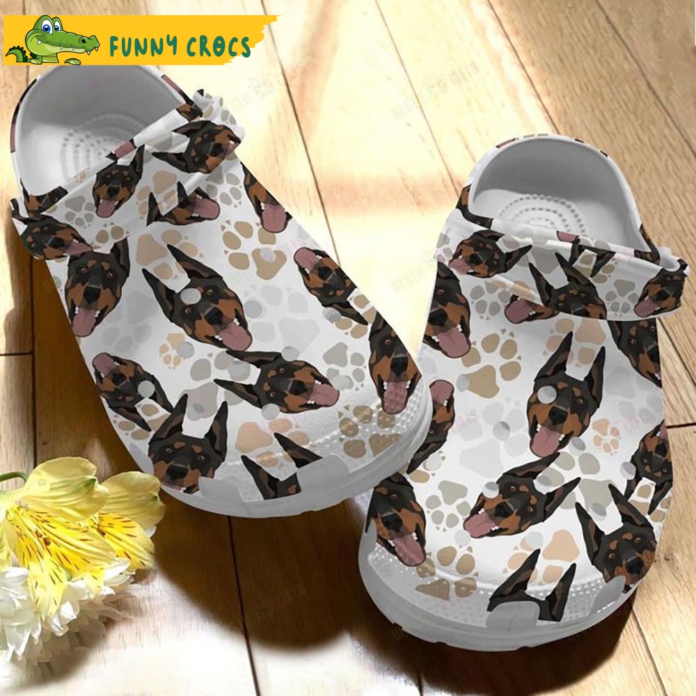 Doberman Lovely Dog Crocs Slippers