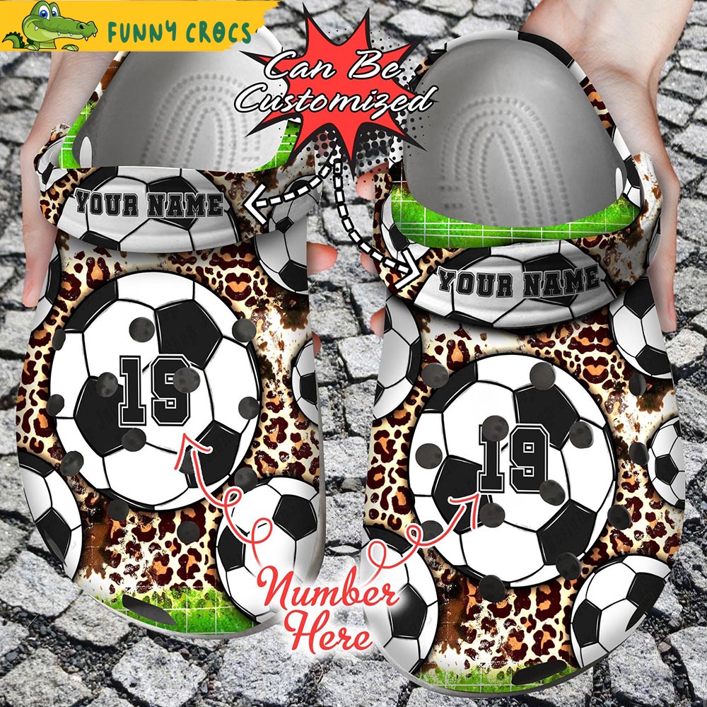 Personalized American Leopard Soccer Crocs