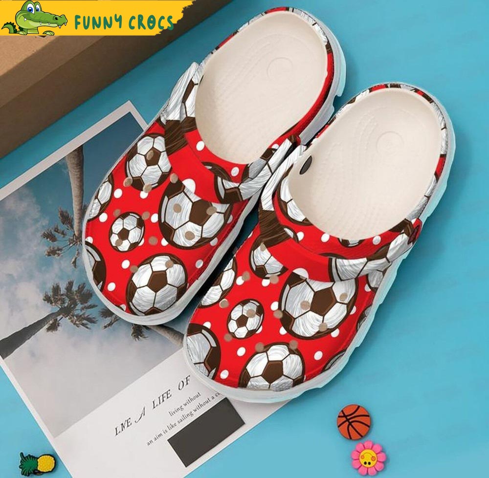 Red Soccer Ball Pattern Crocs