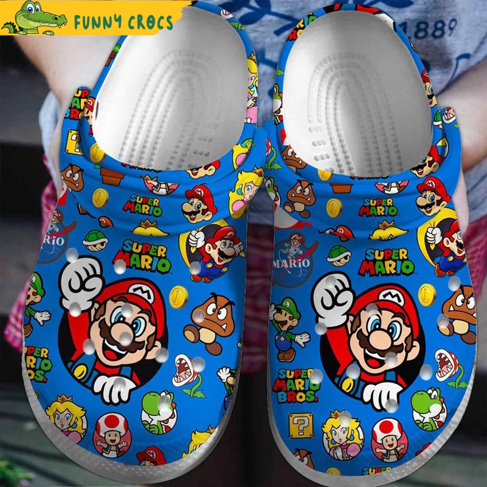 Gamer Super Mario Blue Crocs