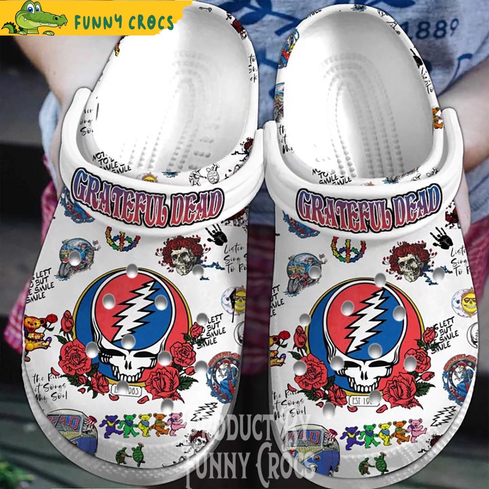 Grateful Dead Bears Rose Skull Crocs