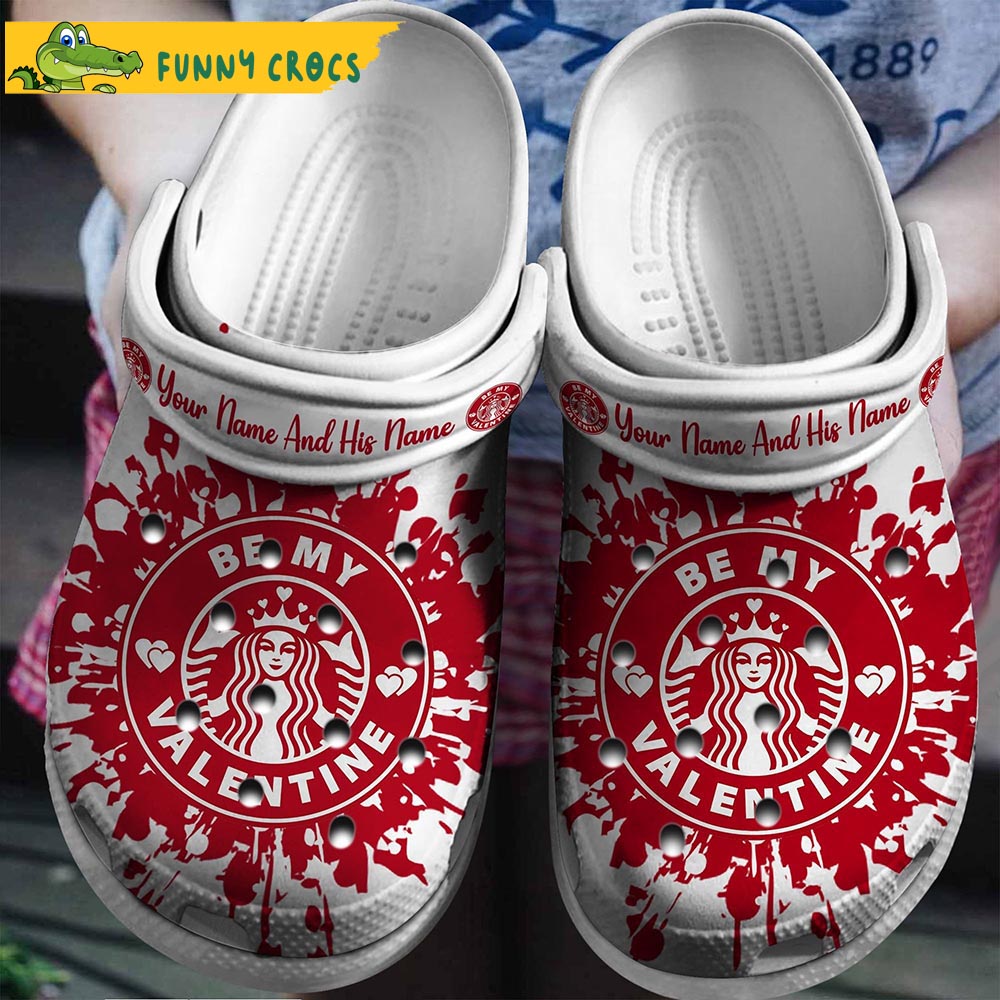 Personalized Be My Valentine Starbucks Crocs