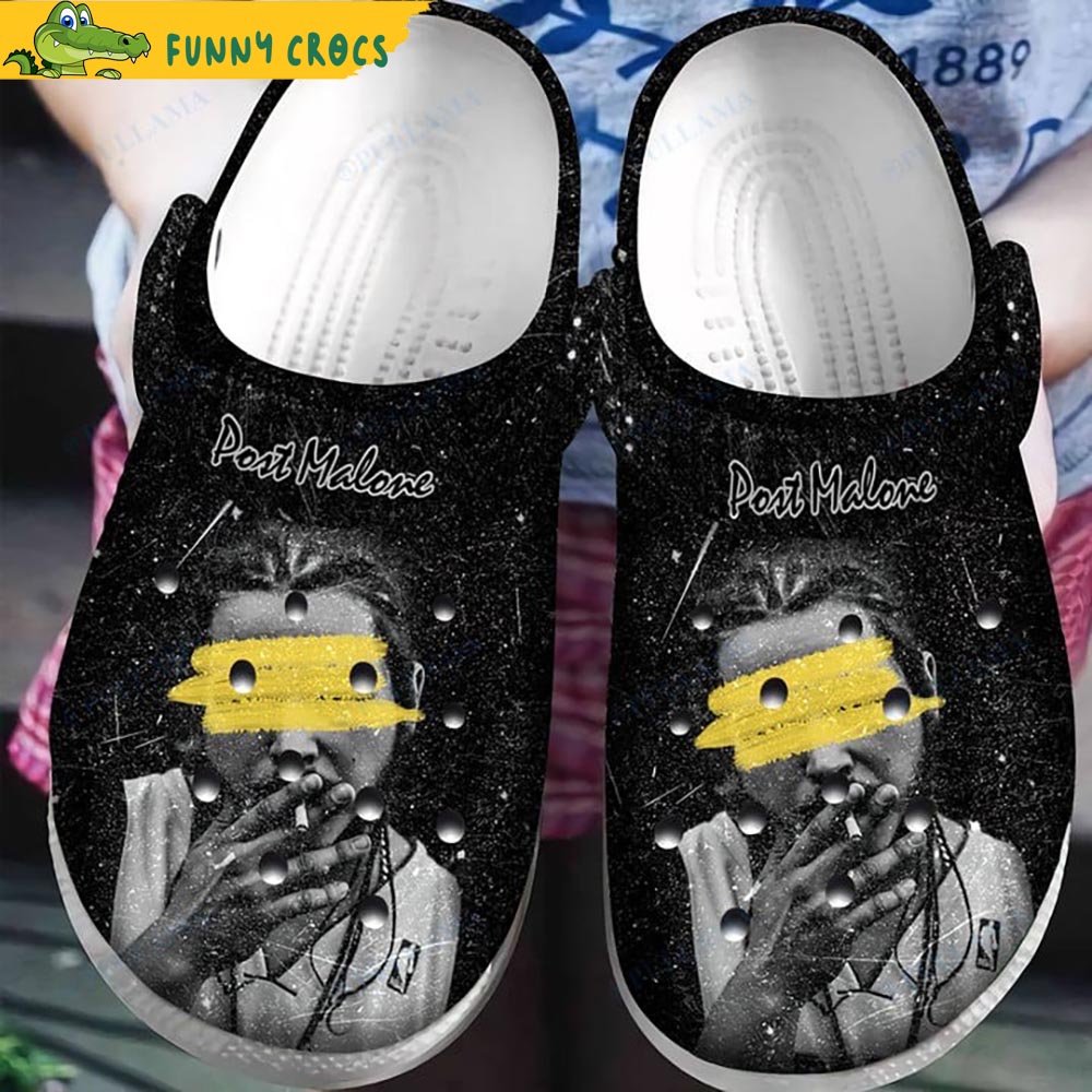 Personalized Post Malone Black Crocs