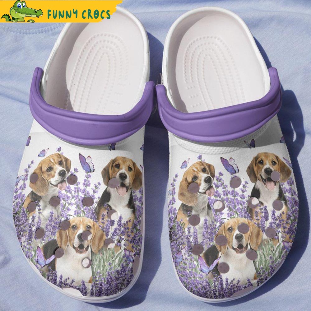 Personalized Purple Beagle Crocs