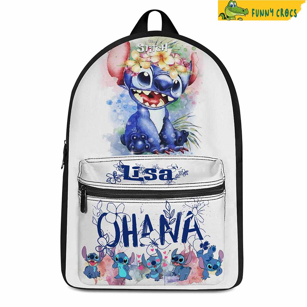 Personalized White Stitch Backpack