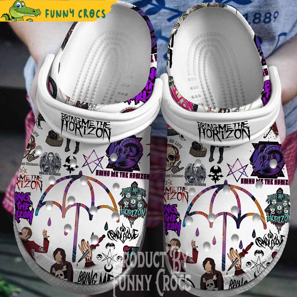 Bring Me The Horizon Logo White Music Crocs