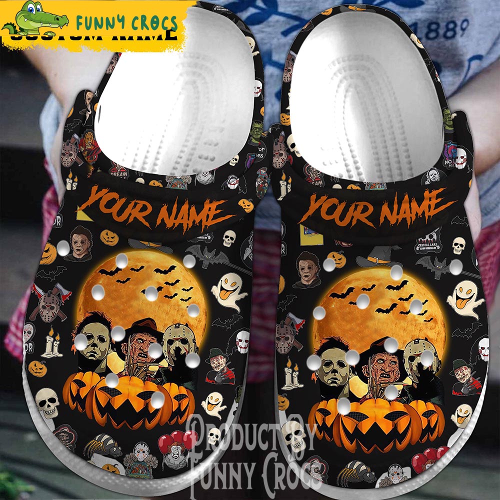 Personalized Halloween Jason Voorhees Freddy Michael Myers Crocs Clogs