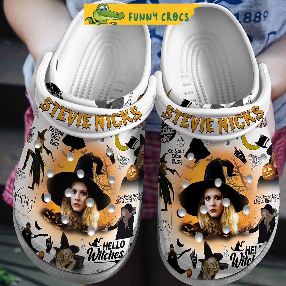 Stevie Nicks Hello Witches Halloween Clogs Crocs