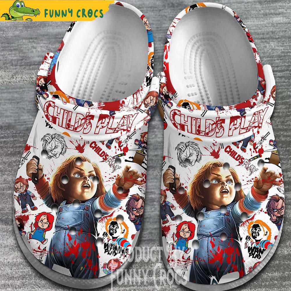 White Child's Play Movie Halloween Crocs