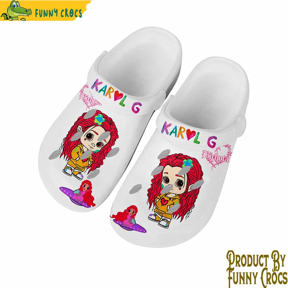 White Karol G Bichota Crocs