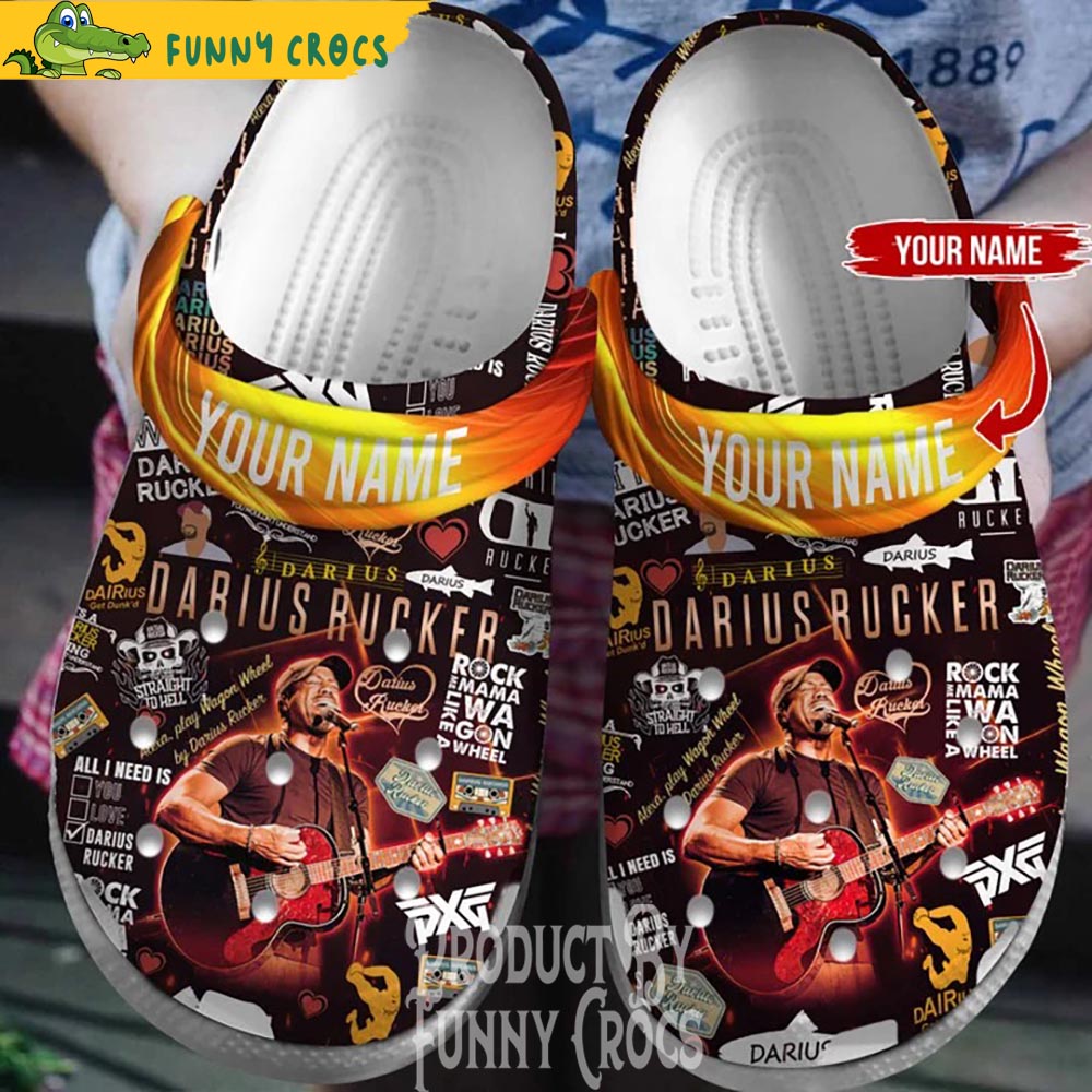 Custom Darius Rucker Wagon Wheel Music Crocs