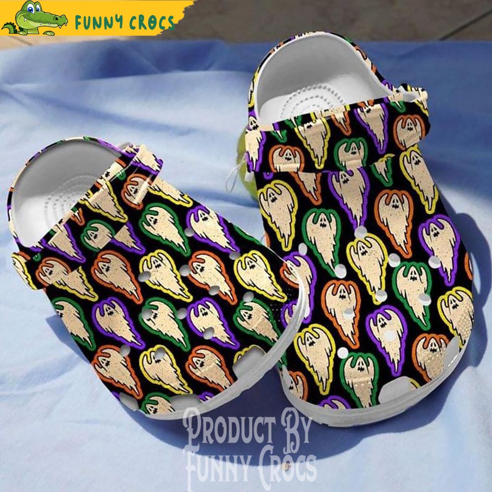 Ghost Halloween Pattern Crocs Shoes