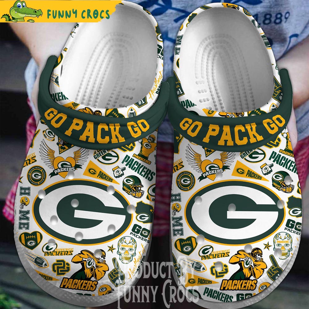 Go Pack Go Green Bay Packers Crocs Shoes