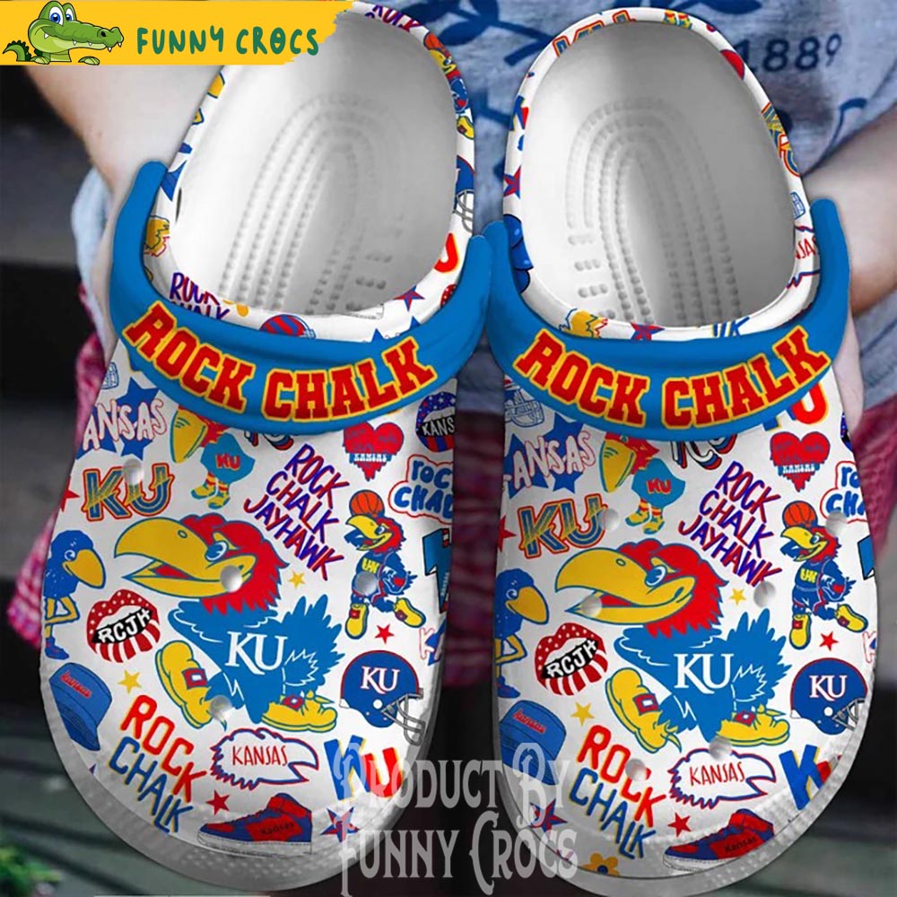 Kansas Jayhawks Rock Chalk Crocs Shoes