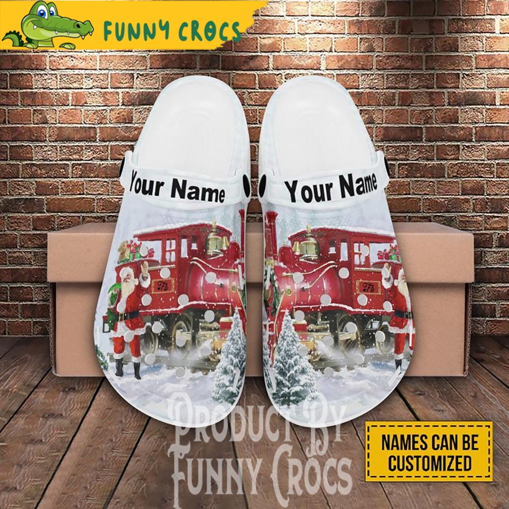 Customized Christmas Train Santa Claus Crocs Shoes