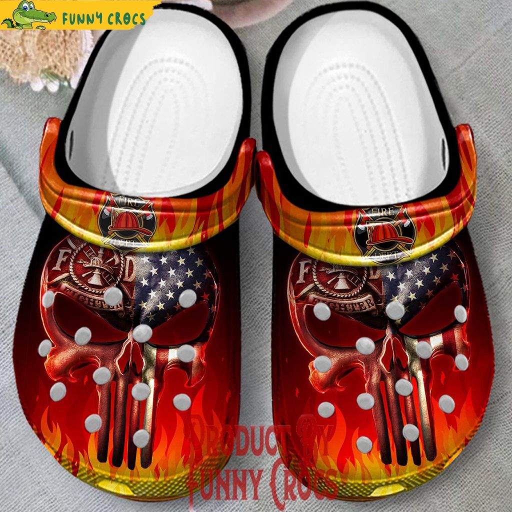 Firefighter Skull Crocs Shoes, Firefighter Gifts