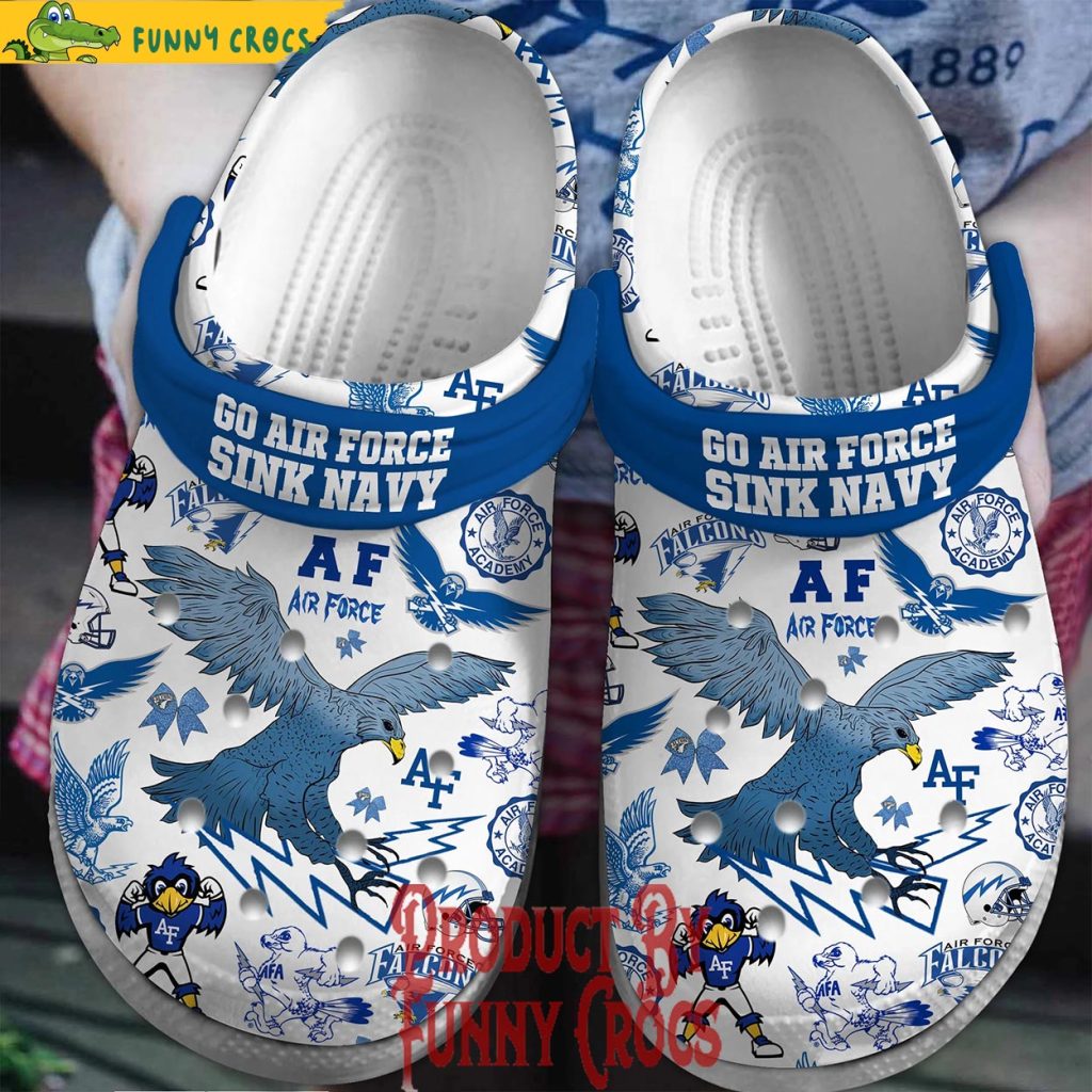 Go Air Force Sink Navy NCAA Crocs Clogs